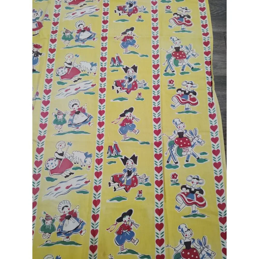 Vtg Pennsylvania Dutch Fabric Panel 1950s/60s 34